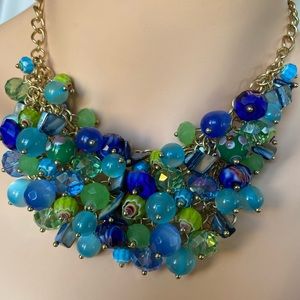 Blue & Green Glass beads Necklace